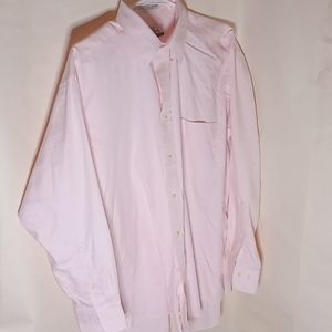 ENRO Ultra pinpoint 15 1/2 32-33 pink long sleeve button-up collar dress shirt